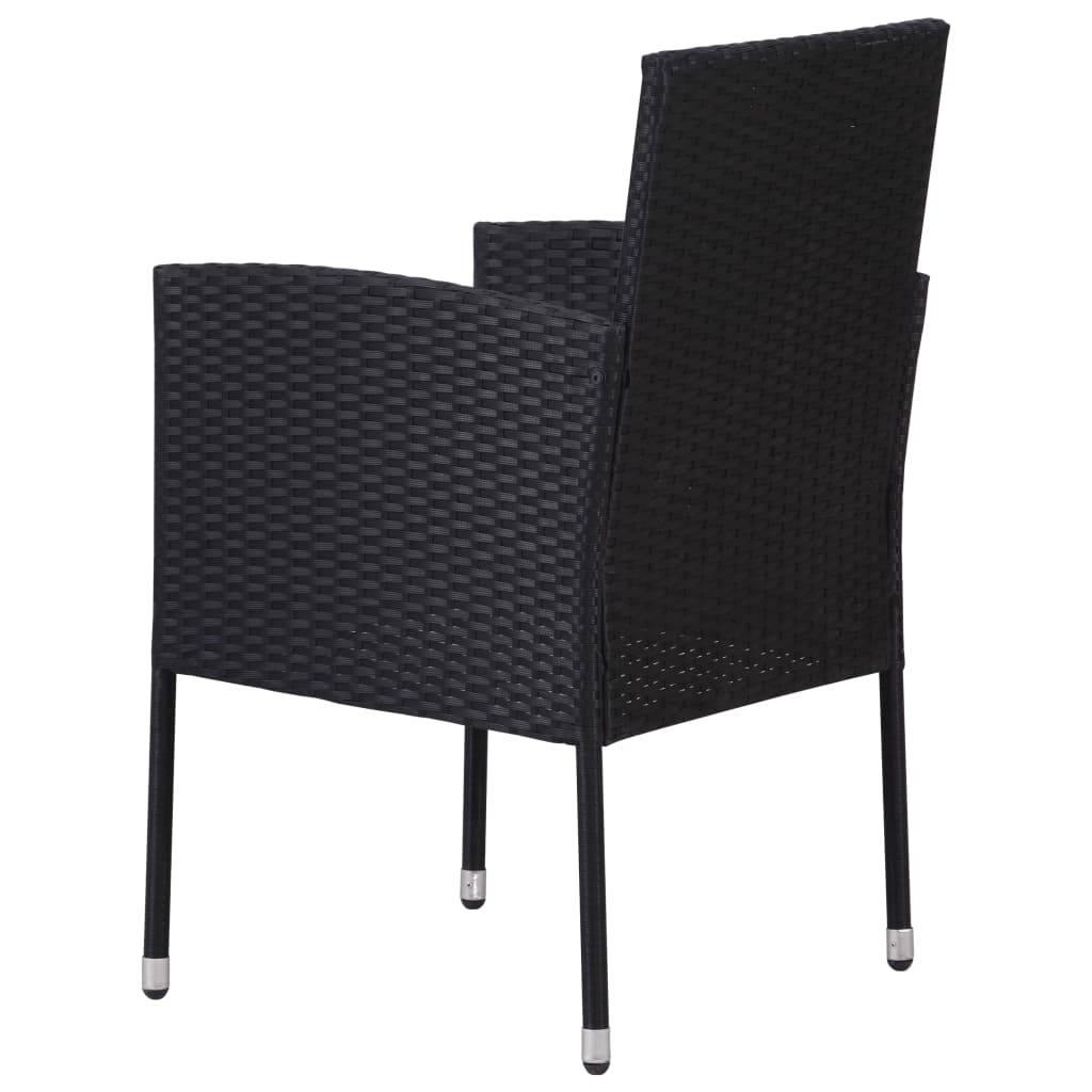 Lot de 4 Chaises de jardin avec coussins - Chaises d'extérieur - Fauteuils de jardin blanc crème+Noir résine tressée-JU12571 - Image 5