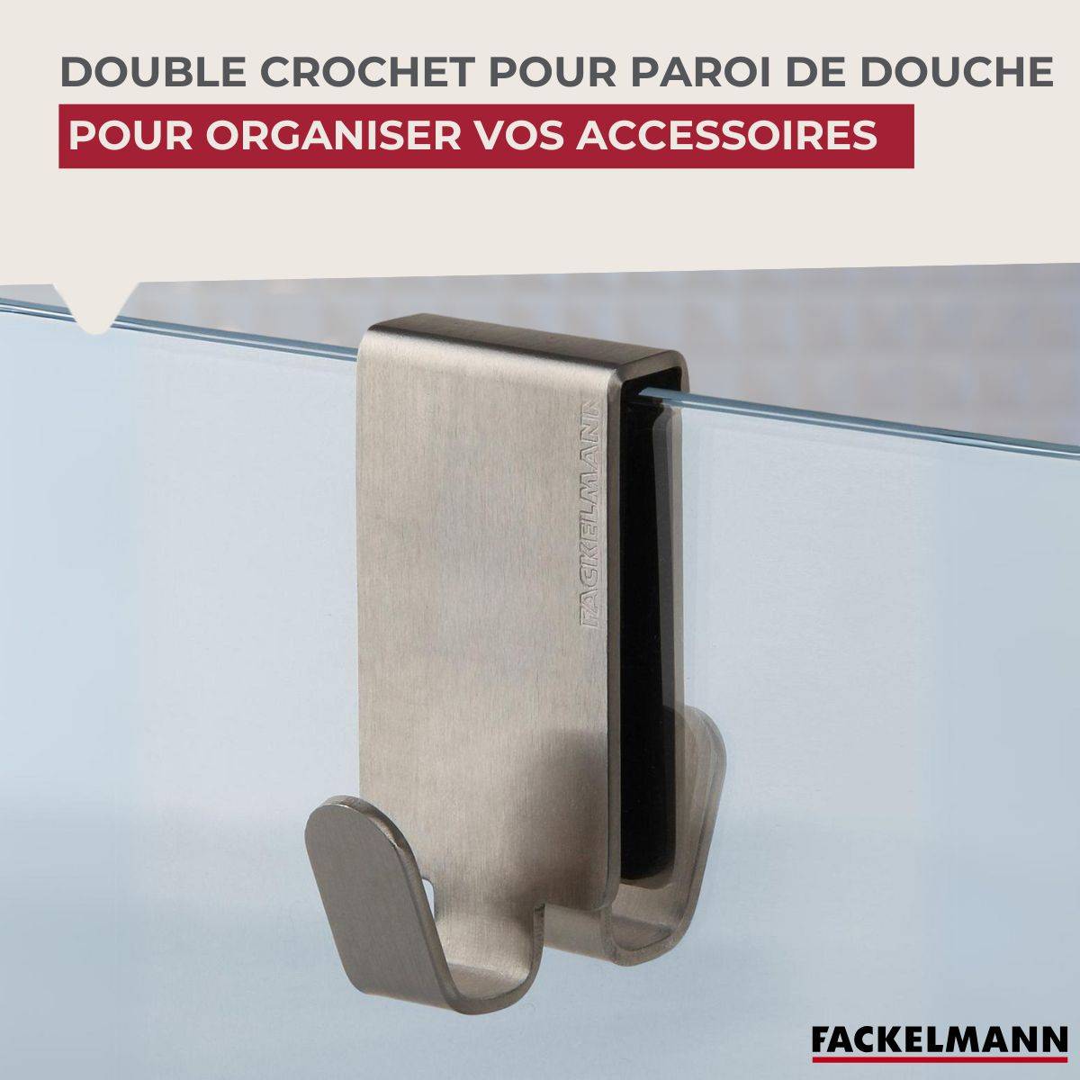 Double crochet pour paroi de douche en inox Fackelmann Tecno - Image 2