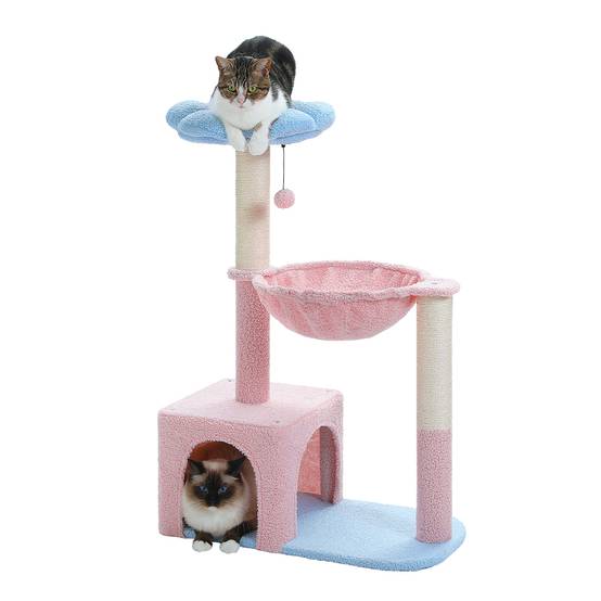 Arbre à Chat Fleur 93 cm Bleu / Rose PAWZ Road - Image 1