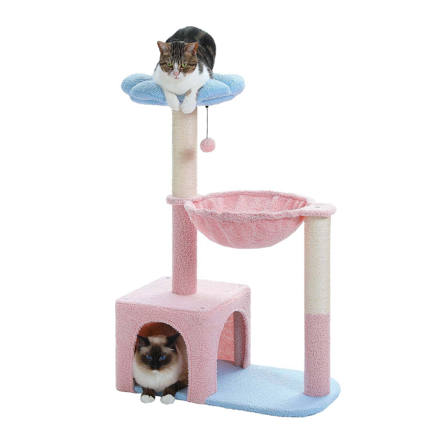 Arbre à Chat Fleur 93 cm Bleu / Rose PAWZ Road