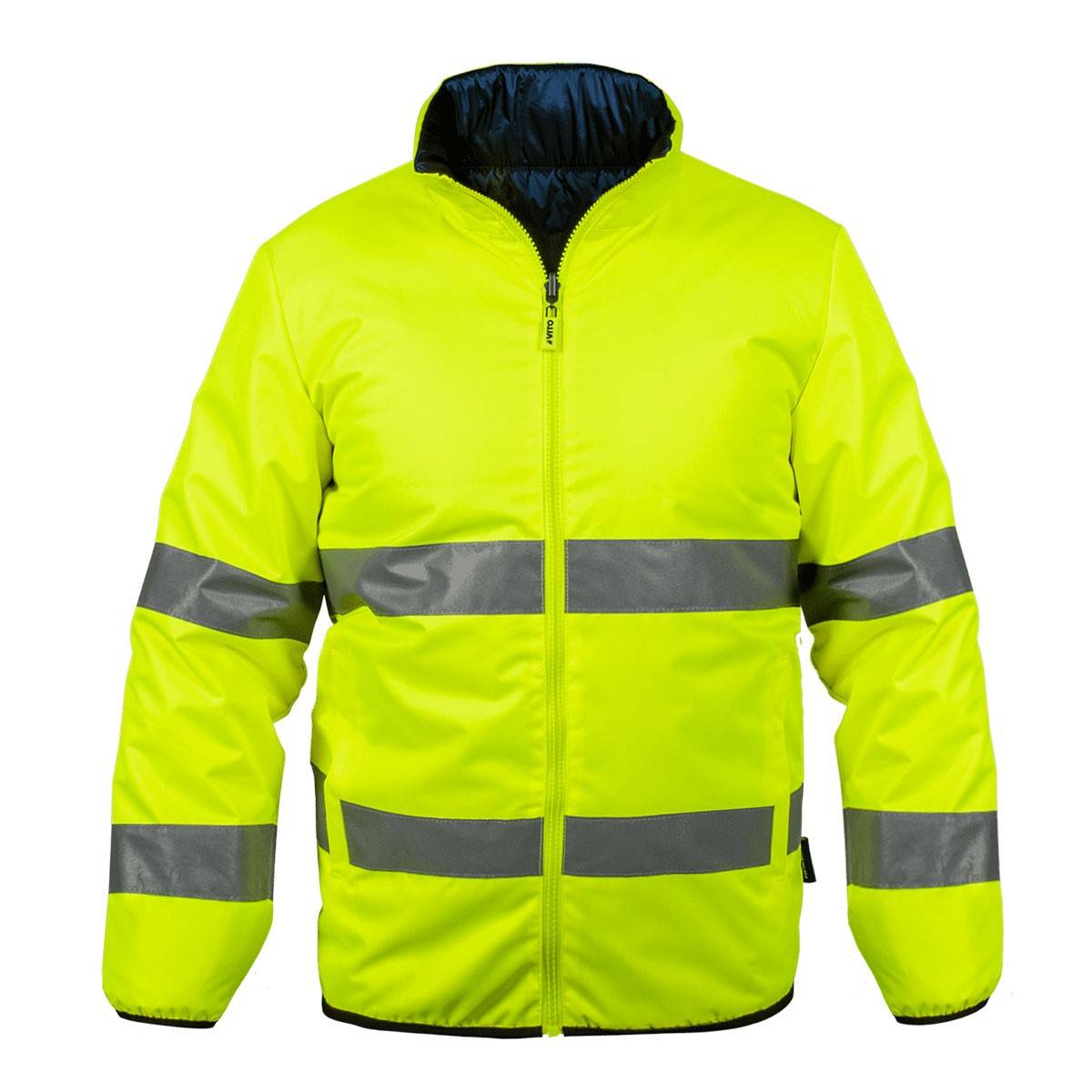 Vito - Veste de sécurité Hiver haute visibilité Taille XL Réversible Jaune/noir 2en1Bandes reflechissantes VITO Dual - Imagen 4
