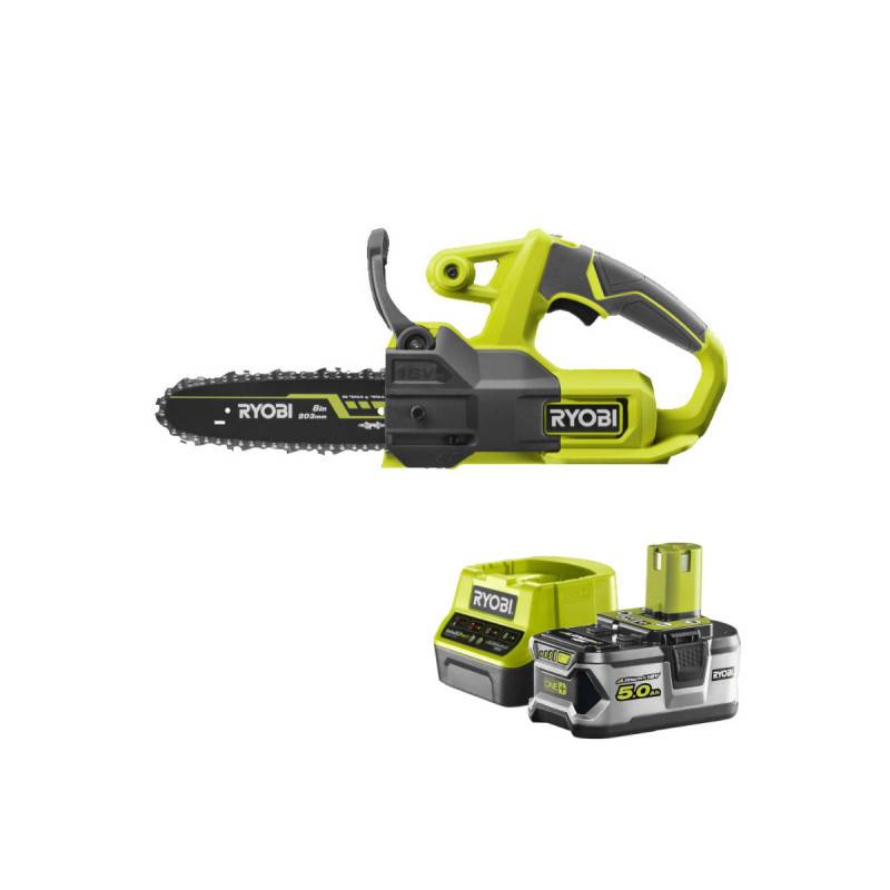 Ryobi - Pack RYOBI Tronçonneuse 18V One+ RY18CS20A-0 - 1 Batterie 5.0Ah - 1 Chargeur rapide RC18120-150