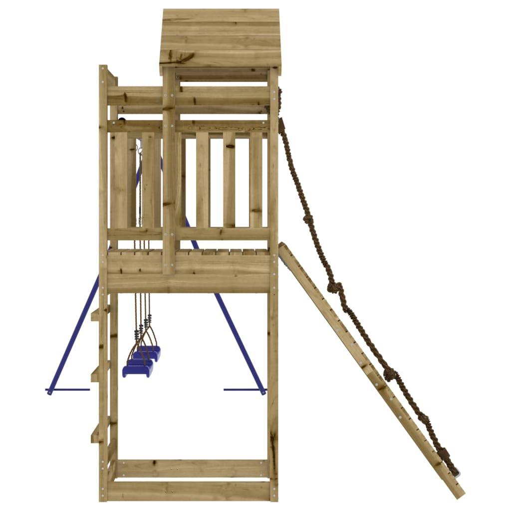 Helloshop26 - Aire de jeux d'extérieur balançoires toboggan portiques robuste jeux jardin 319 x 259 x 238 cm bois de pin imprégné - Imagen 5