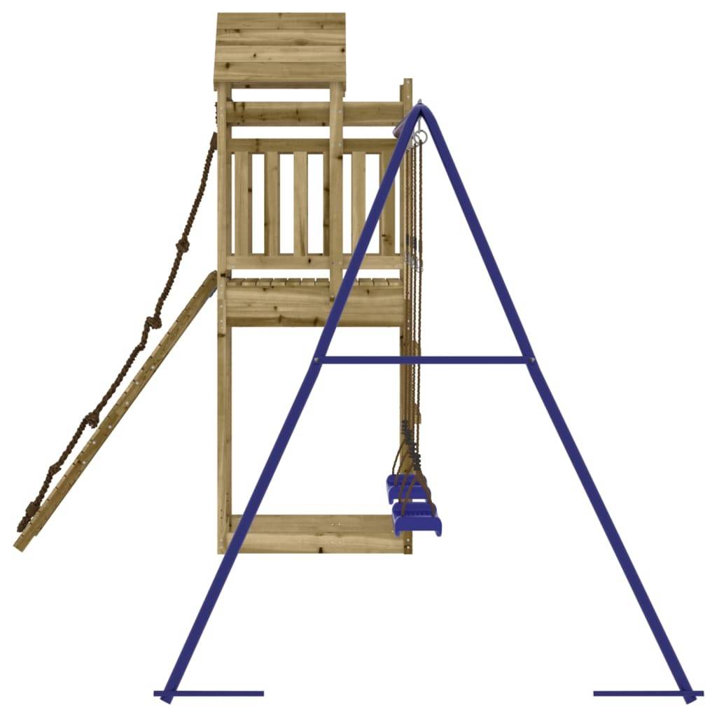 Helloshop26 - Aire de jeux d'extérieur balançoires toboggan portiques robuste jeux jardin 319 x 259 x 238 cm bois de pin imprégné - Imagen 4