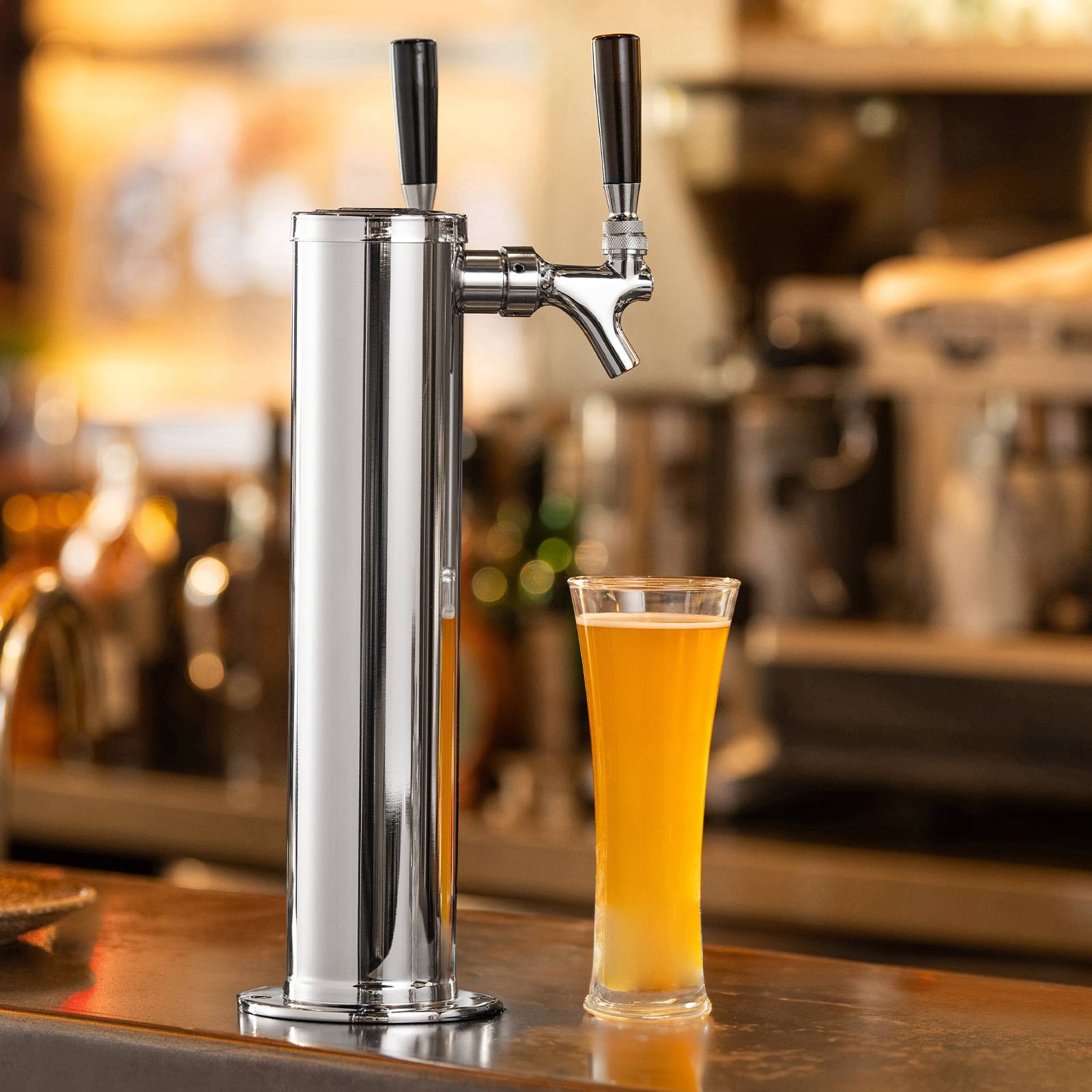 VEVOR Kit colonne bière 2 robinets, inox, régulateur double jauge. Coupleur système A, bar. - Image 8