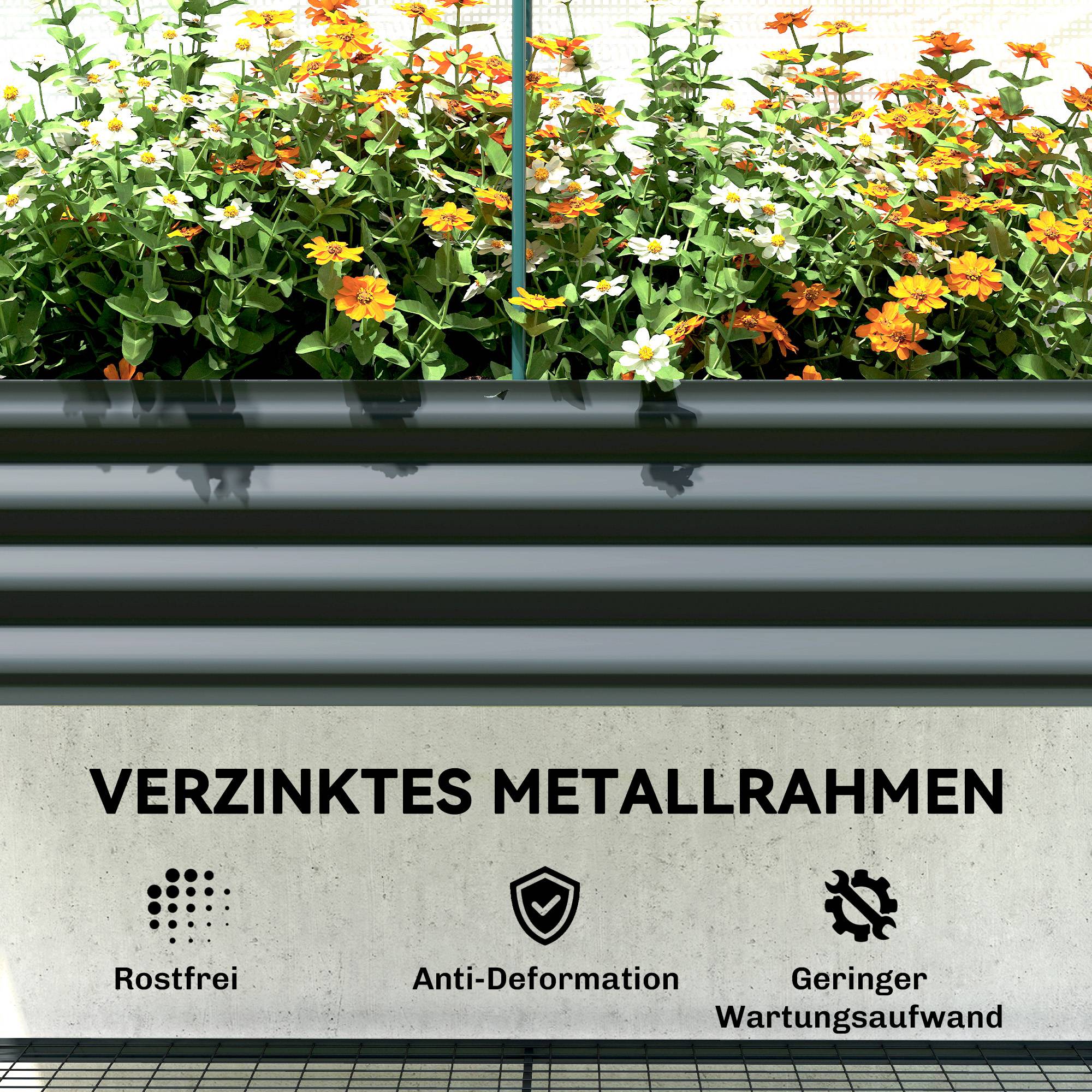 PANGIVO - Potager sur pied avec serre acier galvanisé gris 120 x 55 x 140 cm - PANGIVO - Image 10