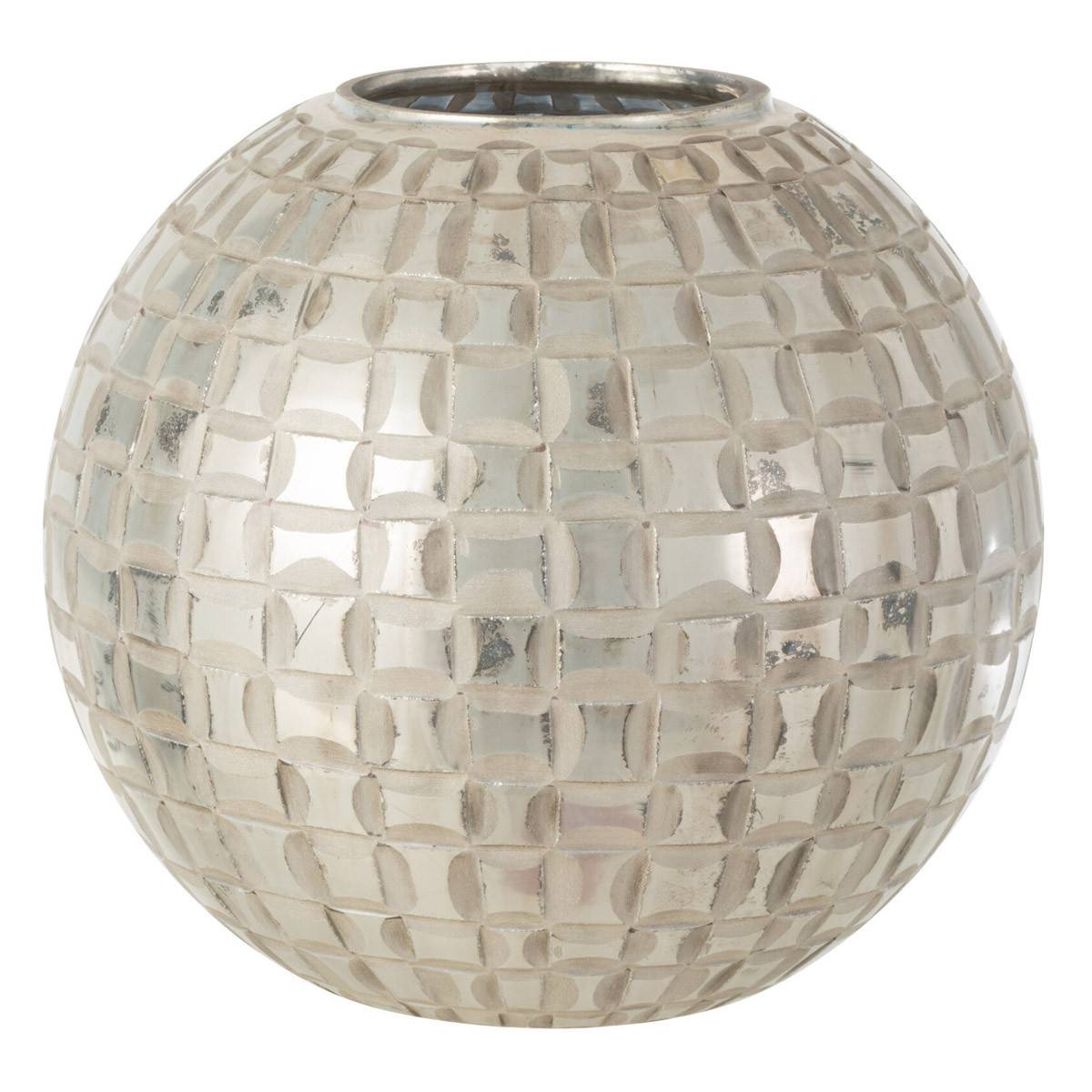 Photophore Déco en Verre "Alara" 29cm Gris - Image 1