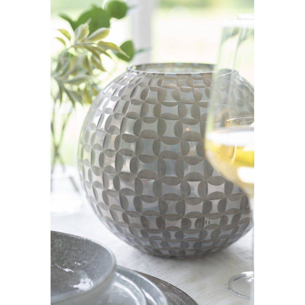 Photophore Déco en Verre "Alara" 29cm Gris - Image 5