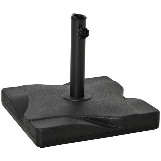 Pied de parasol HDPE et ciment jardin maintien stable 20kg noir 41,5x41,5cm - ComfortXL Outdoor Living - Image 2