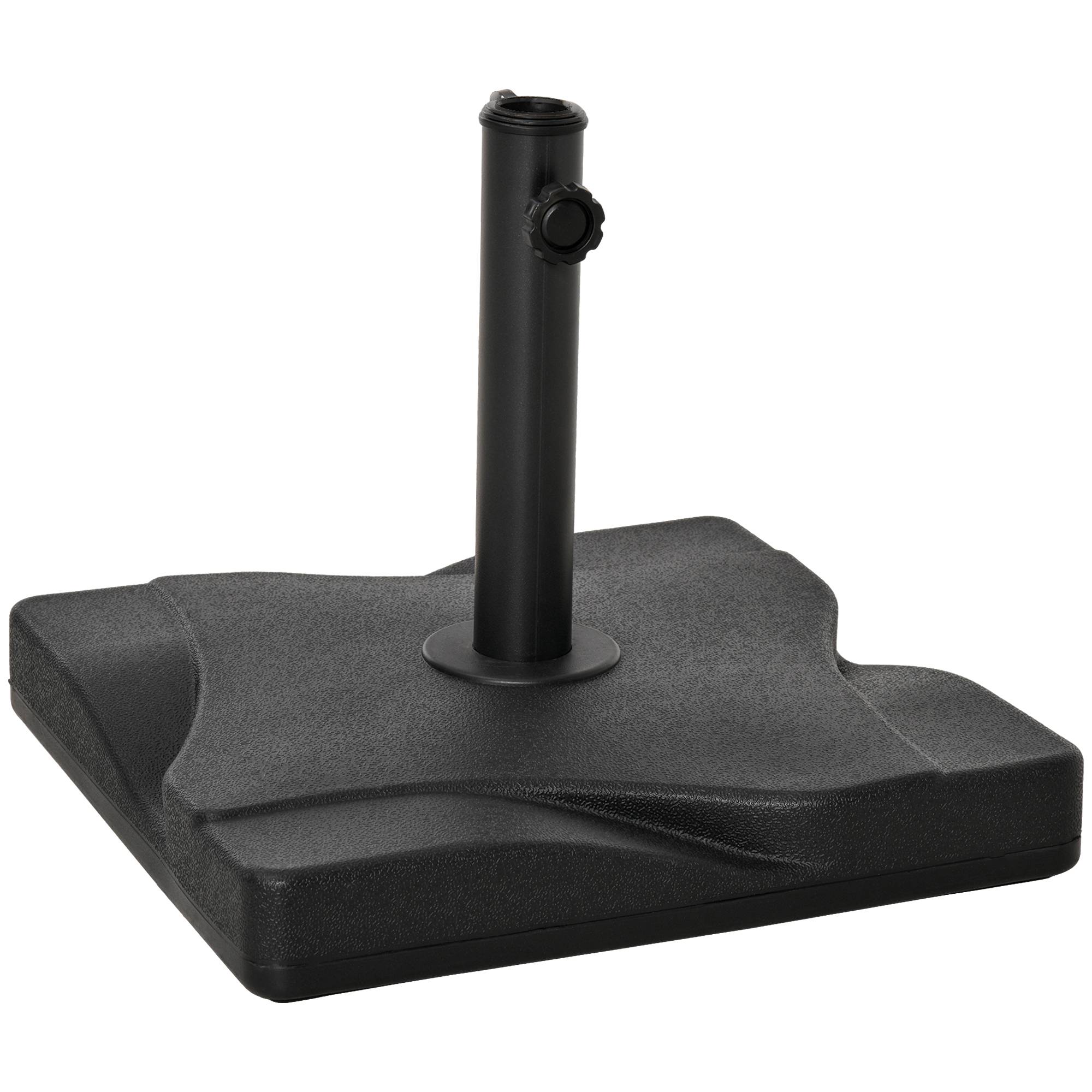Pied de parasol HDPE et ciment jardin maintien stable 20kg noir 41,5x41,5cm - ComfortXL Outdoor Living - Image 2