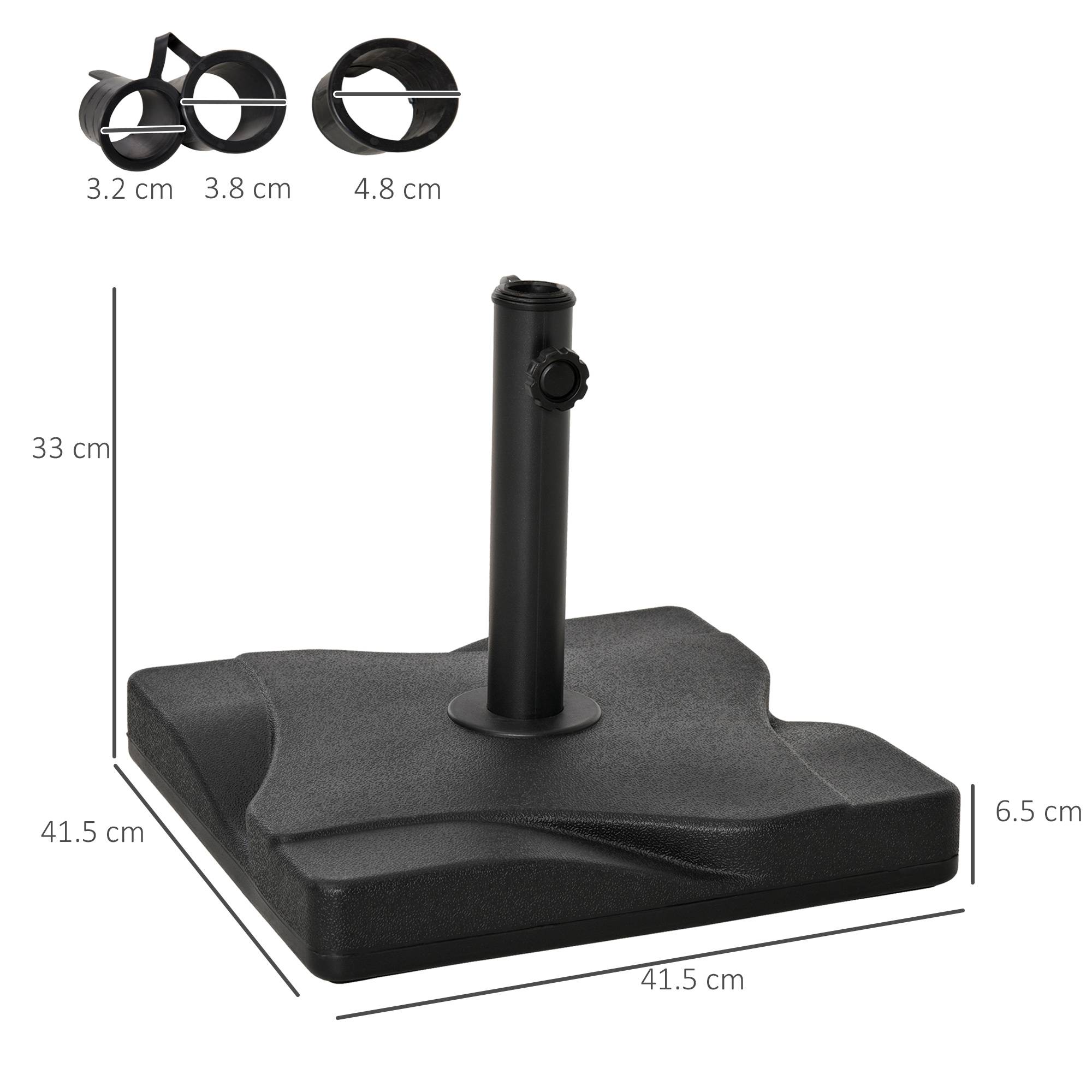Pied de parasol HDPE et ciment jardin maintien stable 20kg noir 41,5x41,5cm - ComfortXL Outdoor Living - Image 3