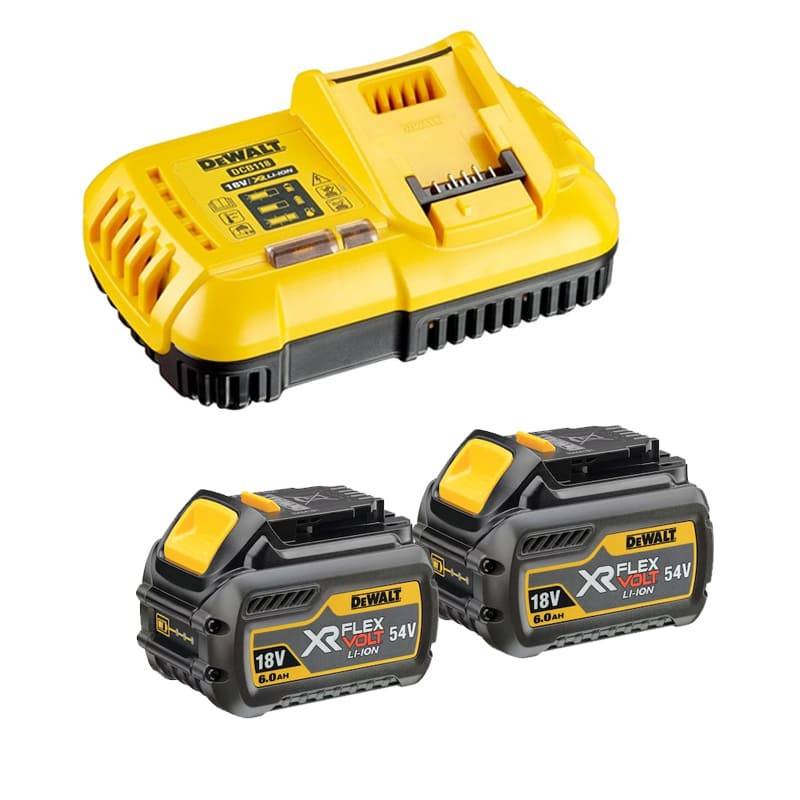 Pack de démarrage DEWALT - FLEXVOLT - 2 batteries 6.0Ah 54V - DCB118T2 - Image 1