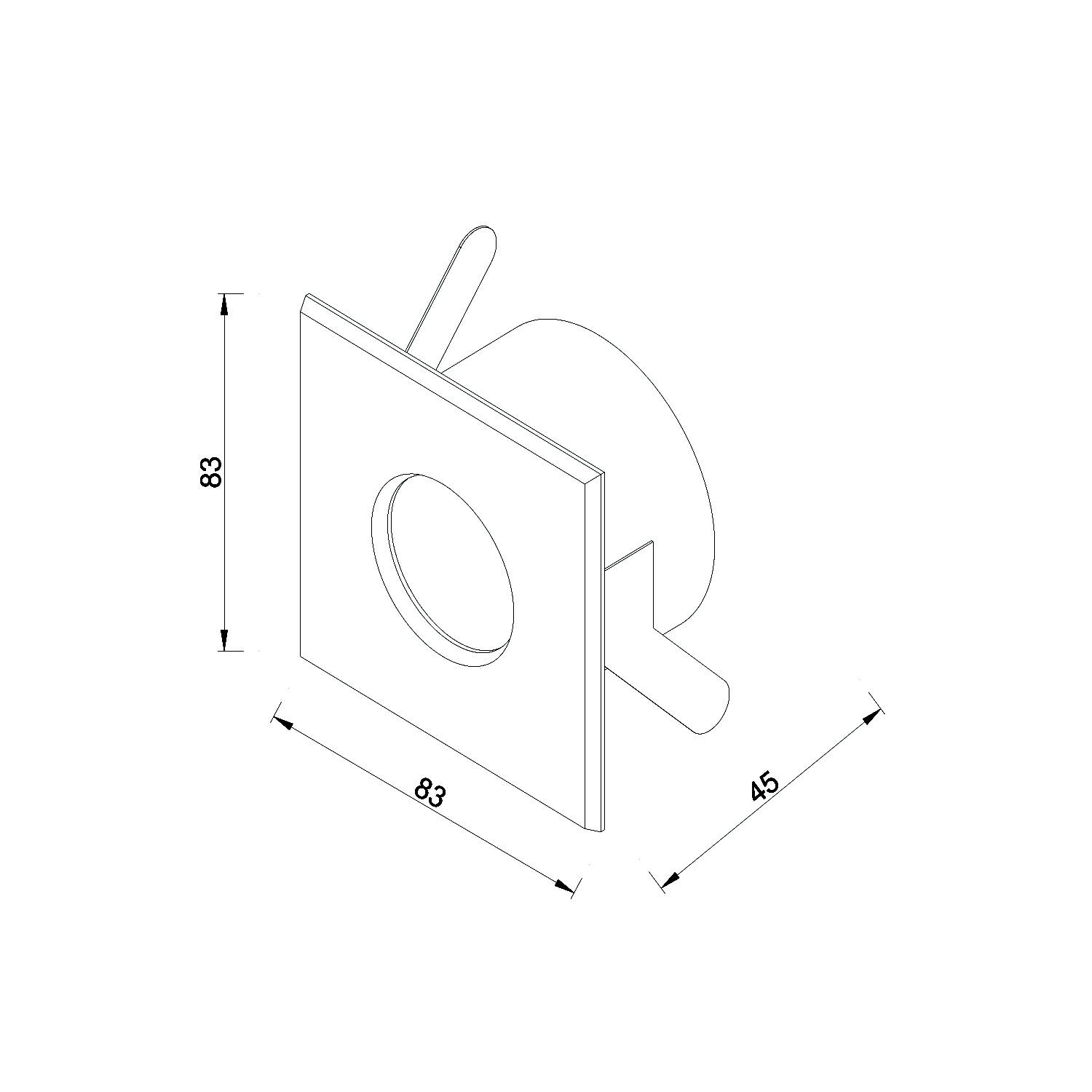 Support downlight carré blanc étanche IP65 Dim 83x83mm - Image 2