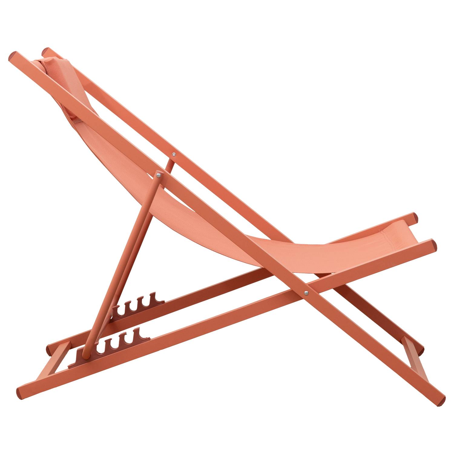 Lot de 2 chiliennes CYPRUS - textilène terracotta/structure terracotta - HAPPY GARDEN - Image 4