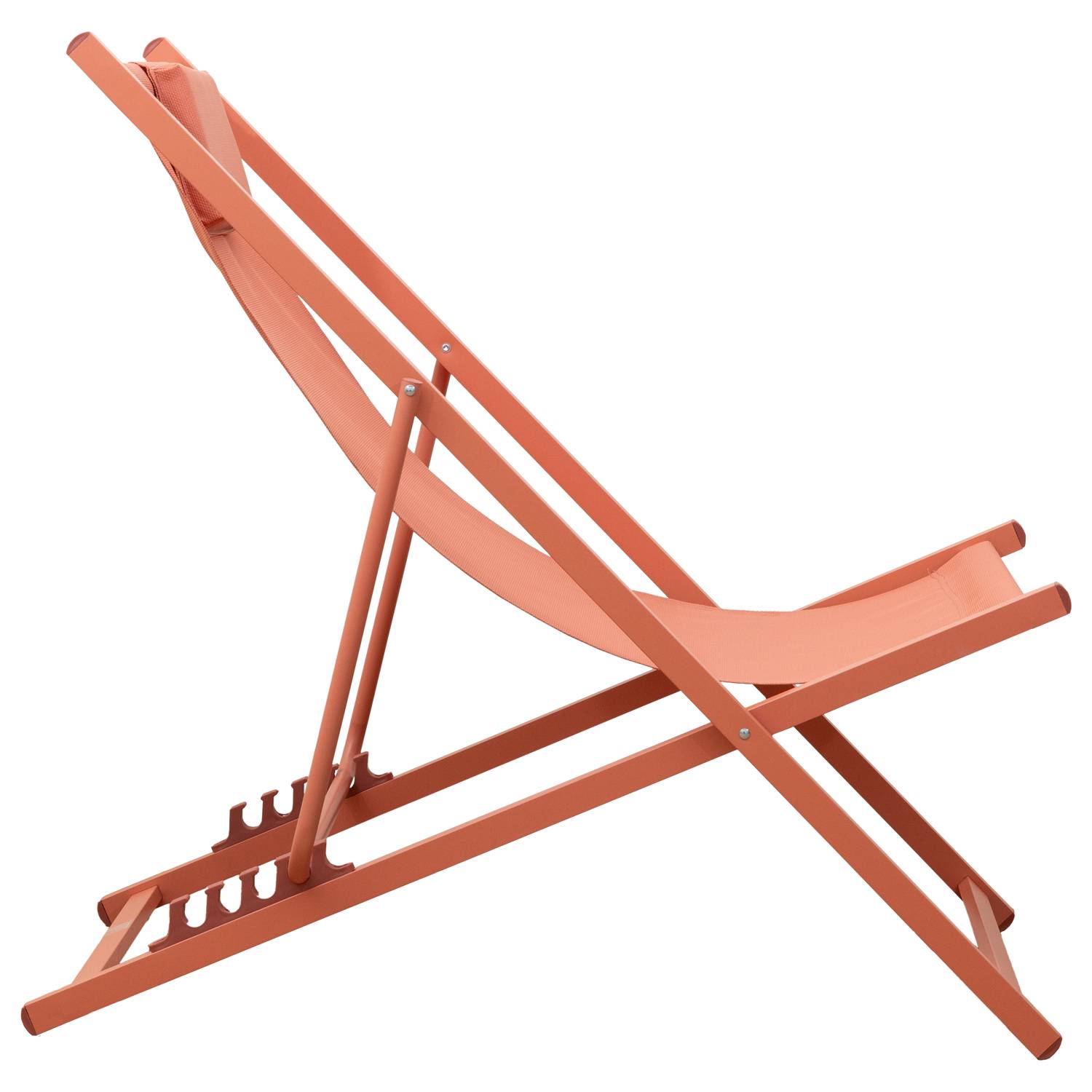 Lot de 2 chiliennes CYPRUS - textilène terracotta/structure terracotta - HAPPY GARDEN - Image 3