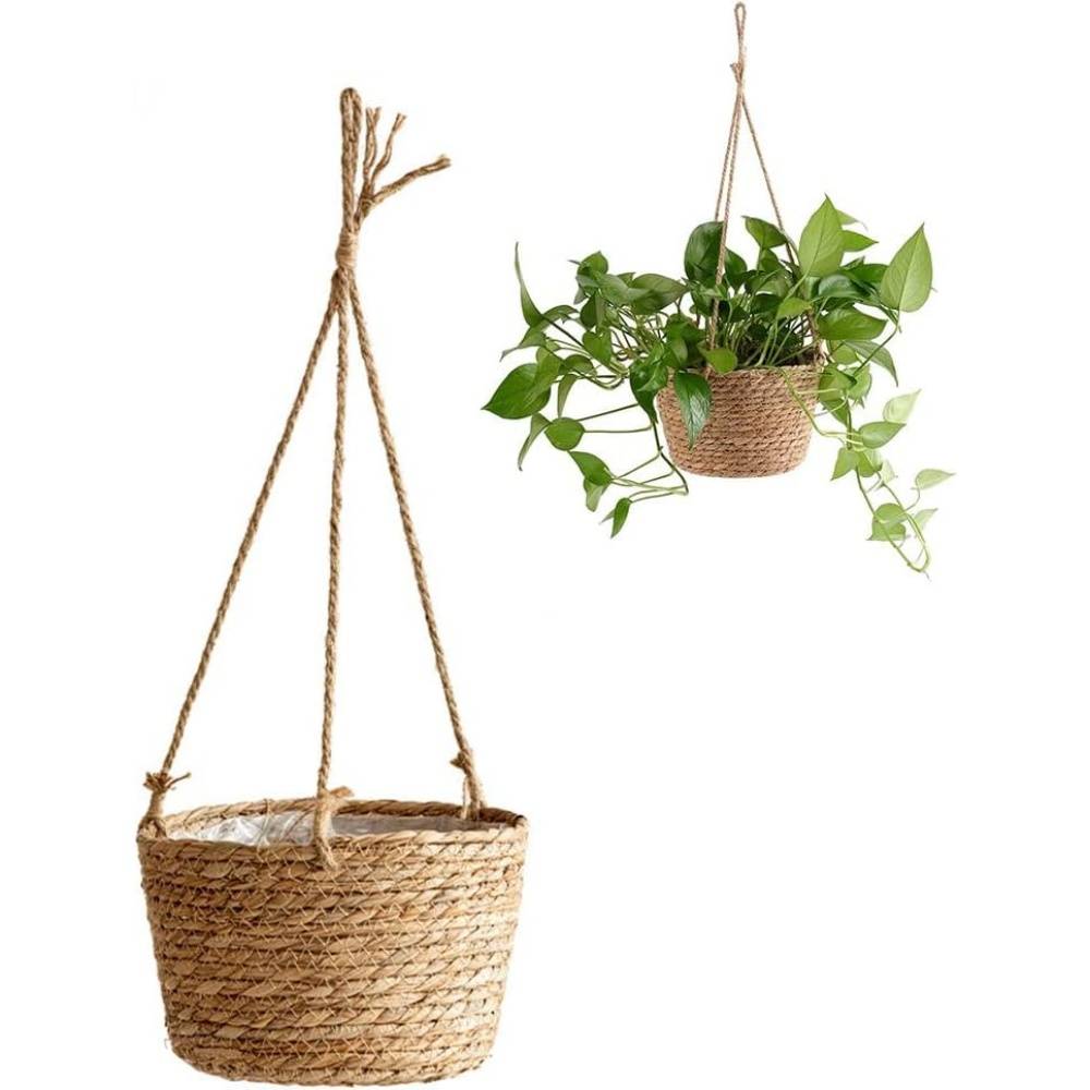 Panier Suspendu en Jute Naturel - Style Scandinave - Multifonction Intérieur/Extérieur