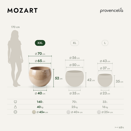 Provencelia - Pot MOZART 70x52cm crème - Image 2