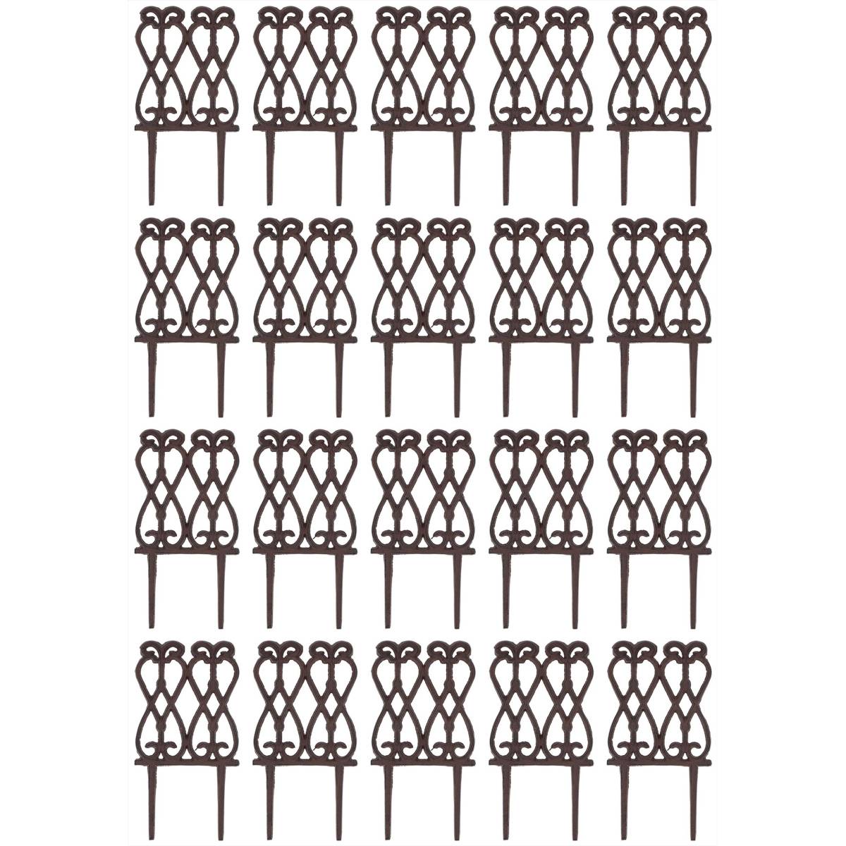 Esschert Design - Bordure de jardin en fonte Lys français Lot de 20