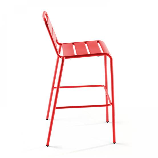 Oviala - Chaise haute de jardin en métal rouge Palavas - Oviala - Image 4