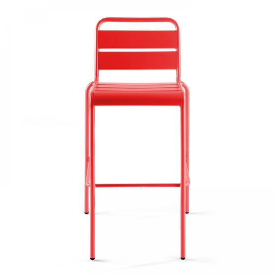 Oviala - Chaise haute de jardin en métal rouge Palavas - Oviala - Image 5