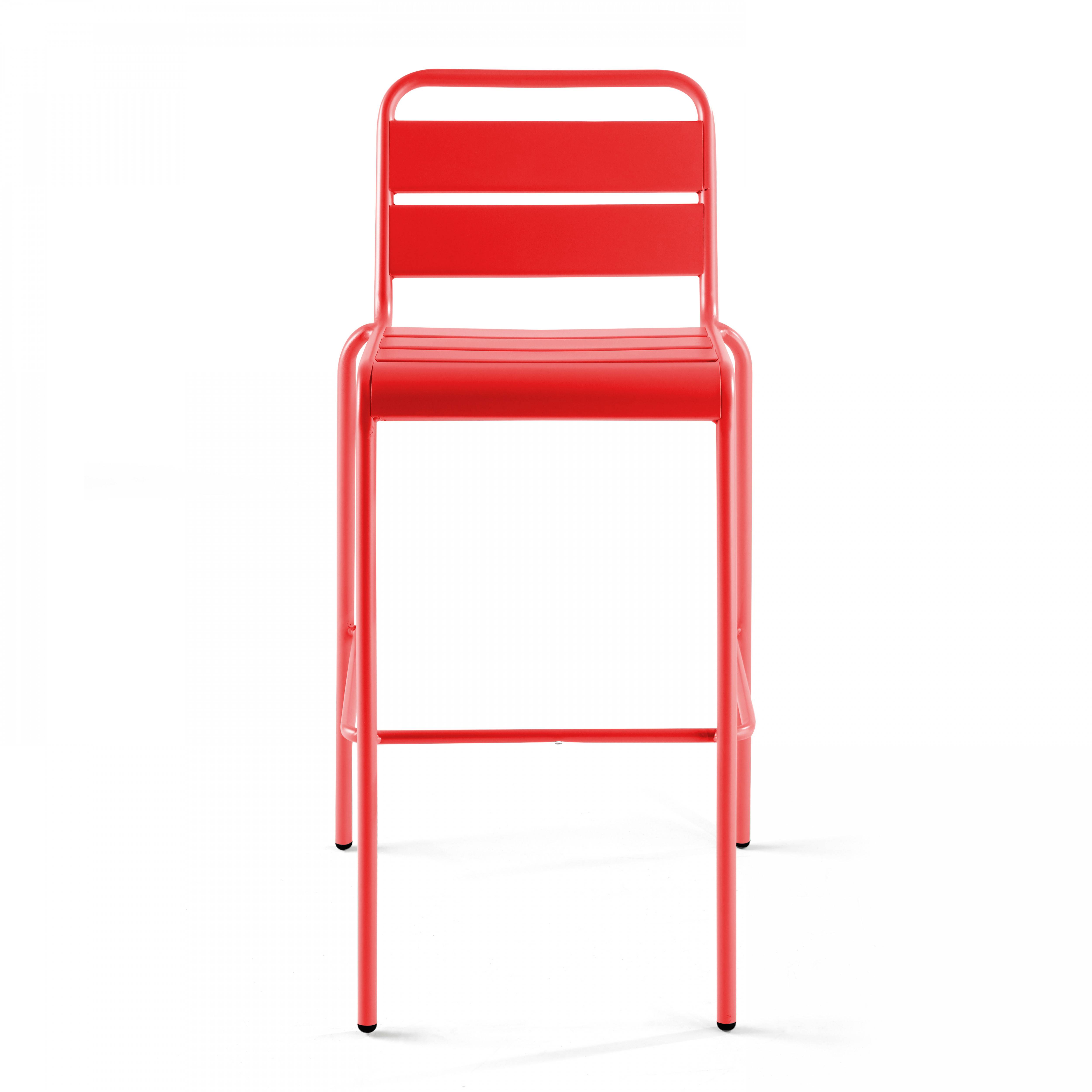 Oviala - Chaise haute de jardin en métal rouge Palavas - Oviala - Image 5
