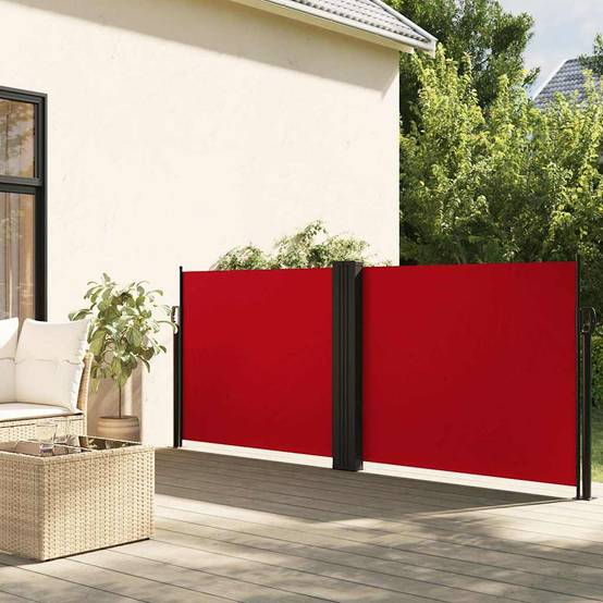 Store banne | Auvent latéral rétractable rouge 100x1000 cm Maison Chic - Image 2