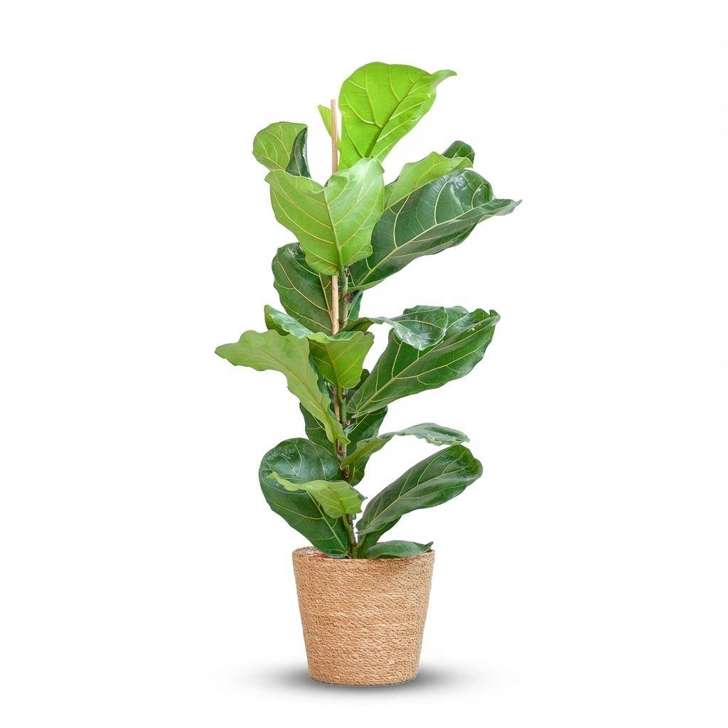 Ficus Lyrata - Pot de 21cm - Hauteur 75 - 85cm - Panier - Plantes d'intérieur