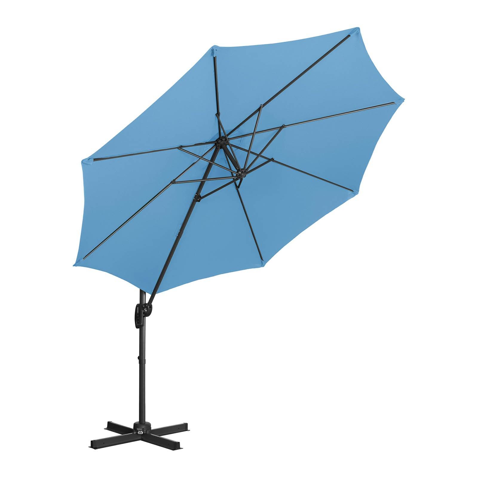 Helloshop26 - Parasol déporté rond diamètre 300 cm inclinable et pivotant bleu - Imagen 2