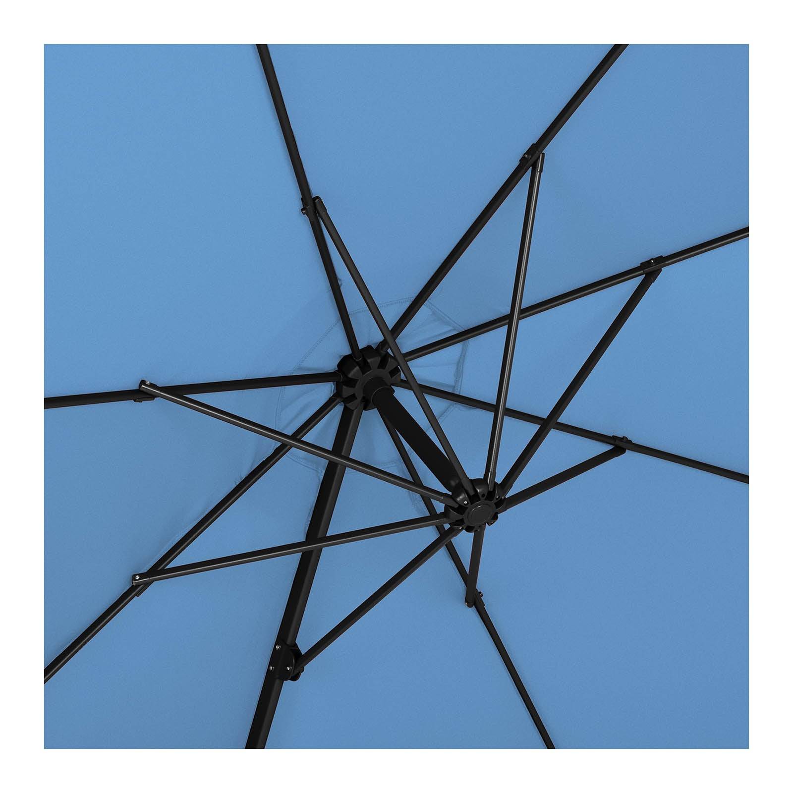 Helloshop26 - Parasol déporté rond diamètre 300 cm inclinable et pivotant bleu - Imagen 4
