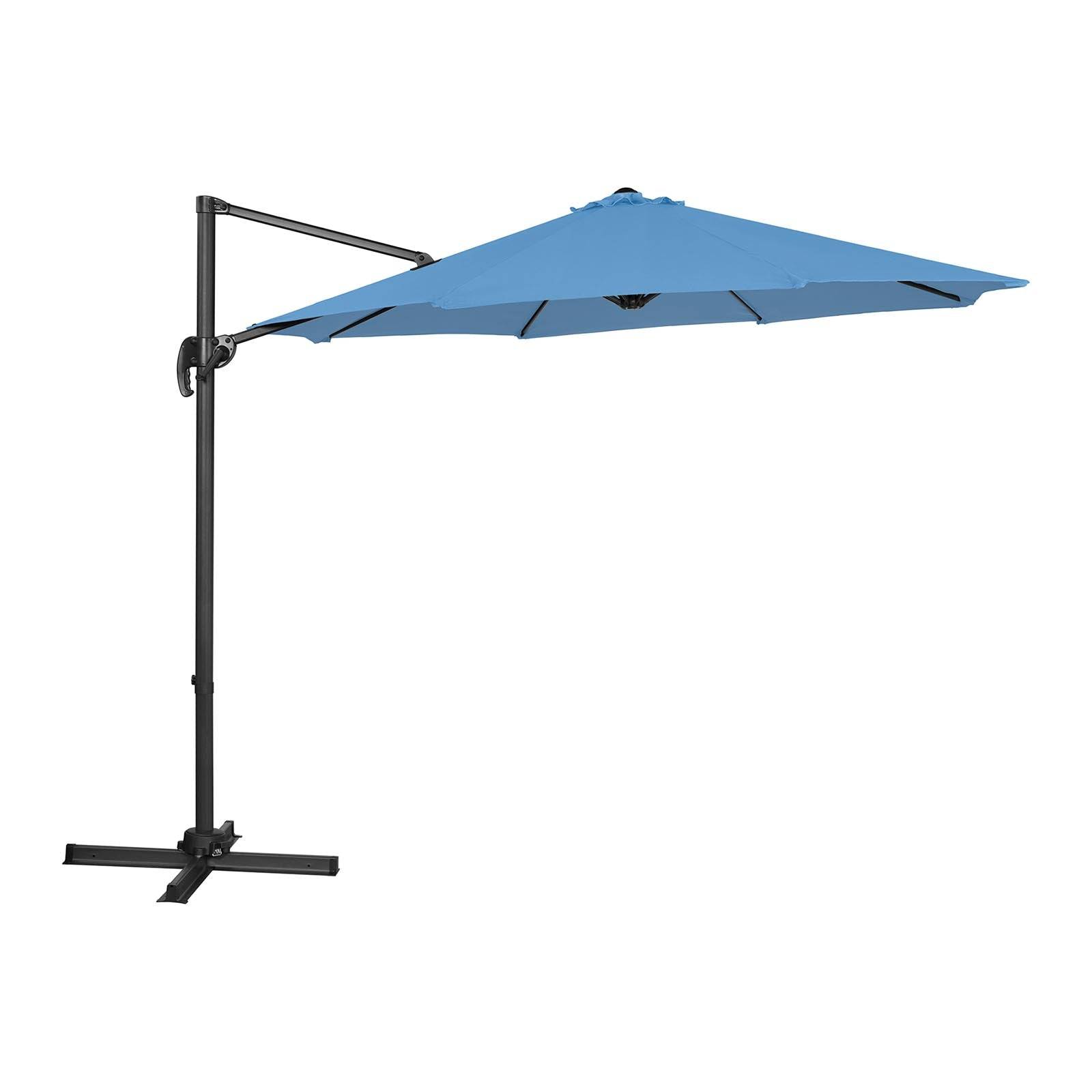Helloshop26 - Parasol déporté rond diamètre 300 cm inclinable et pivotant bleu - Imagen 1
