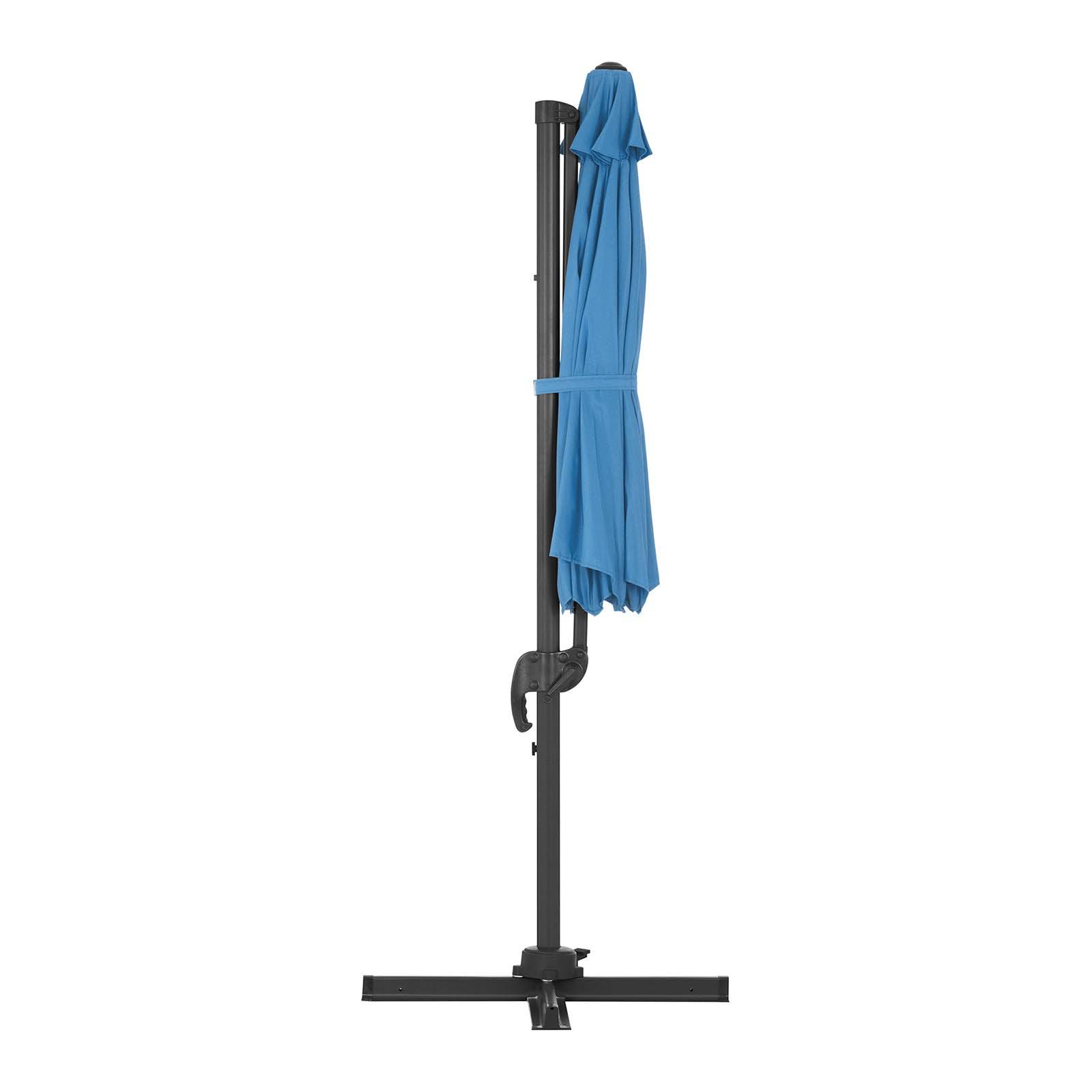 Helloshop26 - Parasol déporté rond diamètre 300 cm inclinable et pivotant bleu - Imagen 3
