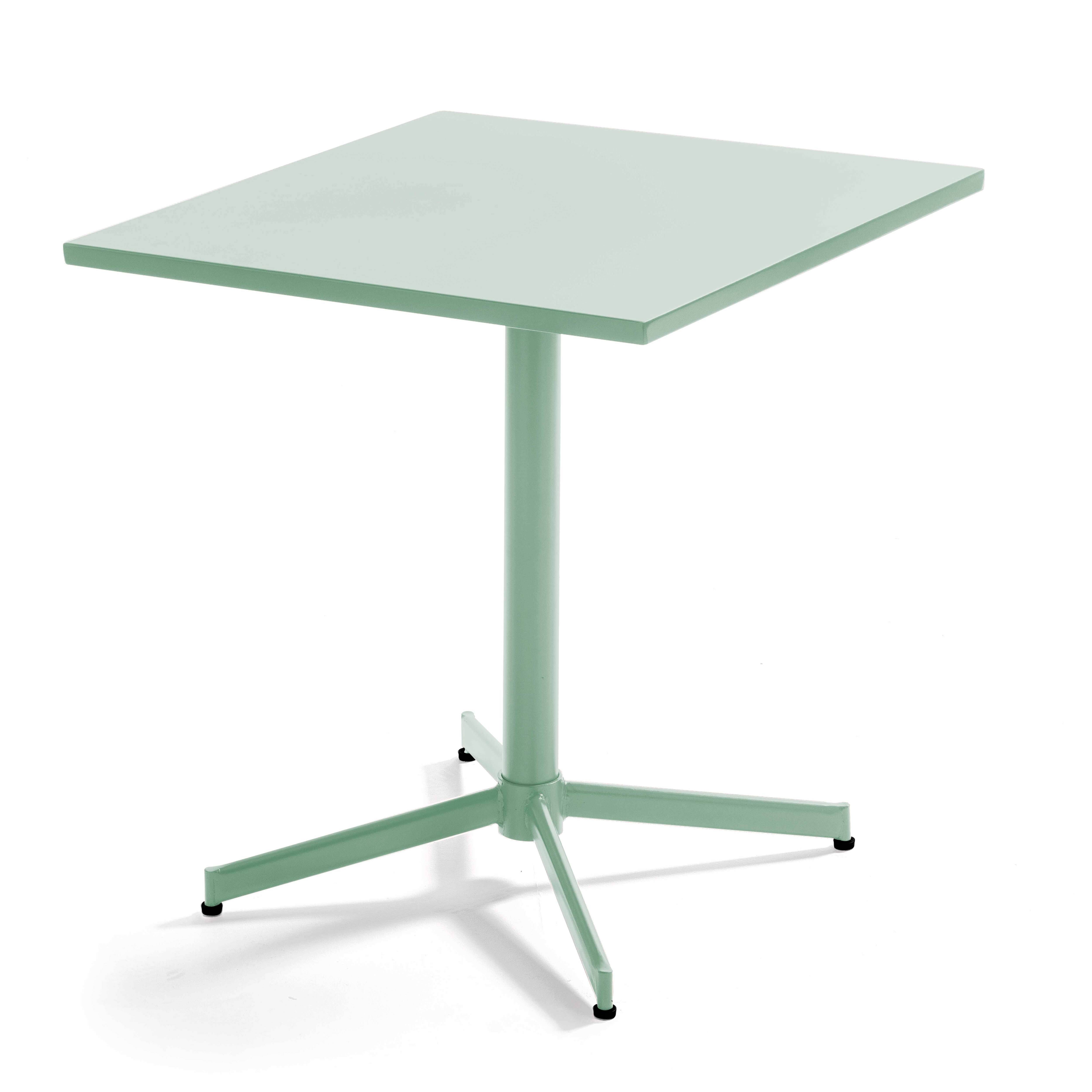 Oviala - Table de jardin carrée bistro inclinable en acier vert sauge 70cm Palavas - Oviala - Imagen 1
