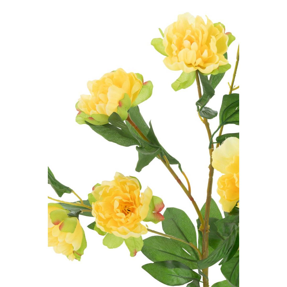 Fleur Artificielle en Pot "Pivoine" 80cm Jaune - Image 2