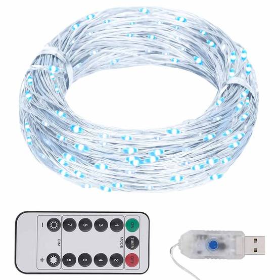 Guirlande Lumineuse LED Fil Cuivre 300 Lampes Télécommande Blanc Froid 30m – ComfortXL Outdoor Living - Image 1