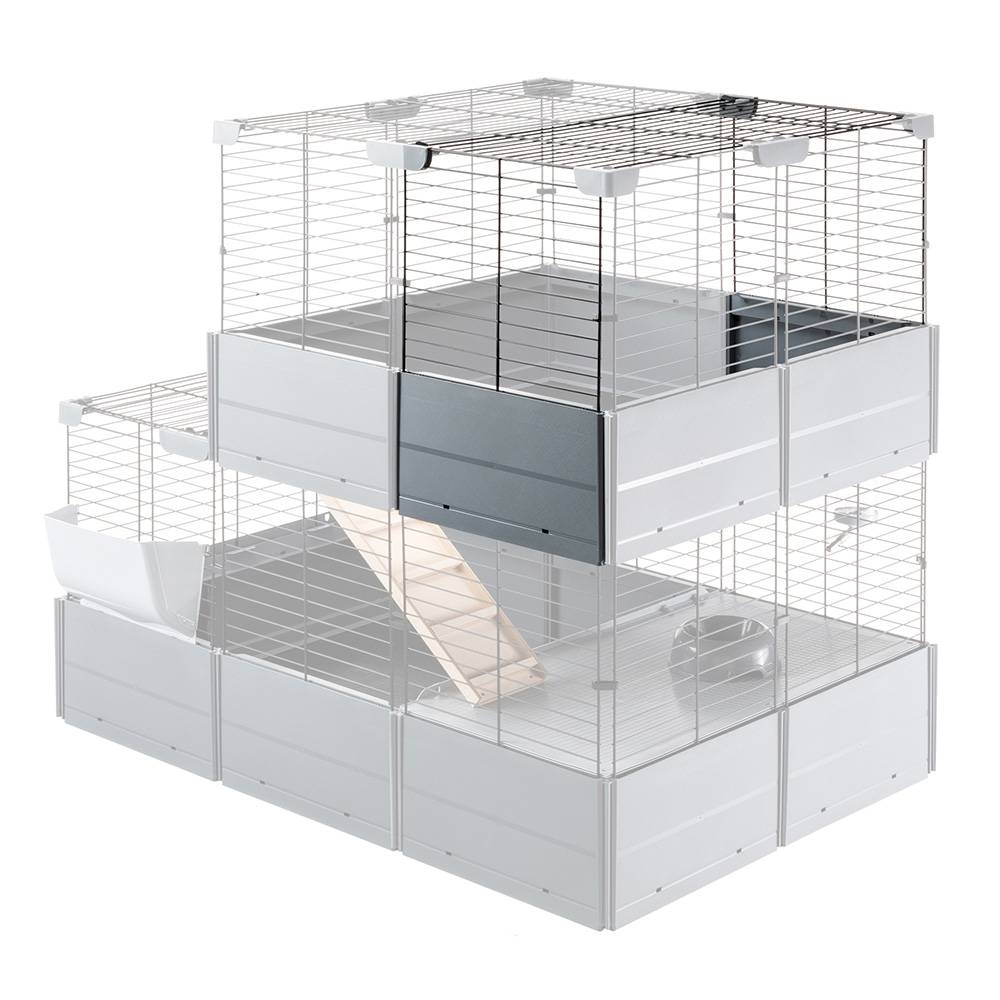 Ferplast - Extension pour Cages Modulables pour Lapins Petits Animaux Multipla, Socle, Grillage Métallique et Plastique Recyclé - Imagen 4