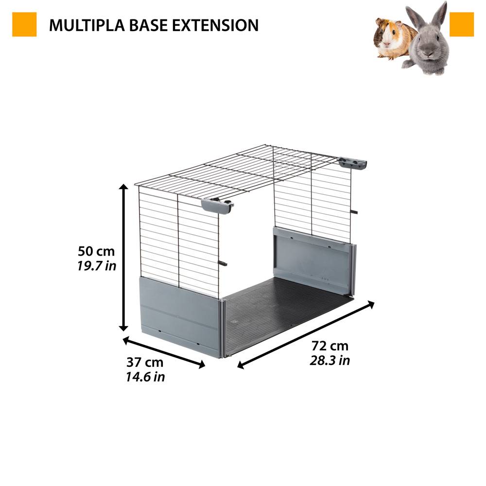 Ferplast - Extension pour Cages Modulables pour Lapins Petits Animaux Multipla, Socle, Grillage Métallique et Plastique Recyclé - Imagen 2