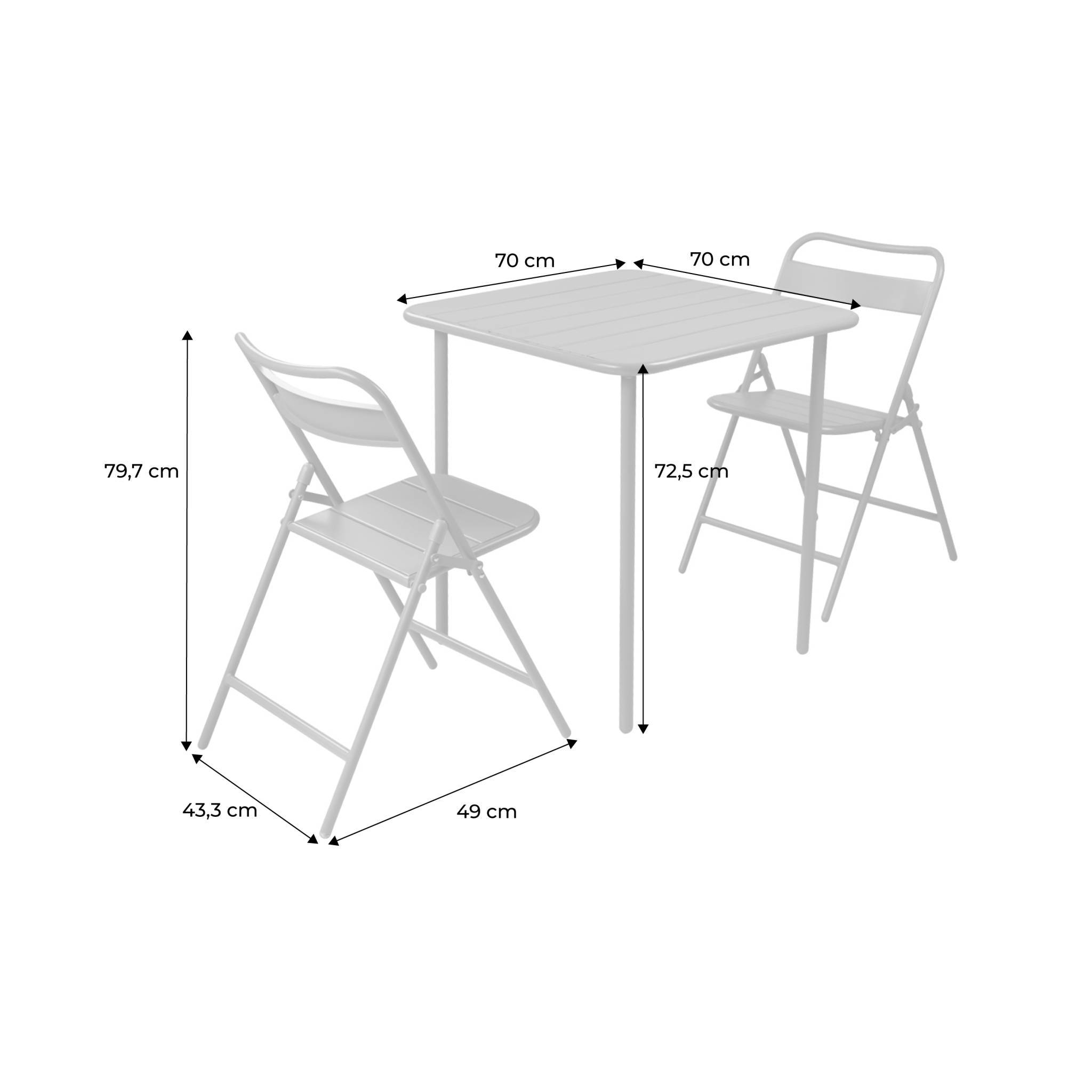 Table De Jardin Métal 2 Places Amelia Terracotta Alice's Garden - 70x70cm Antirouille