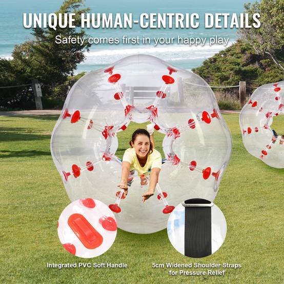 Vevor - VEVOR Bulle gonflable 1.2m pois rouge PVC 0.8mm, pour jeux en plein air adolescents/adultes. - Image 4