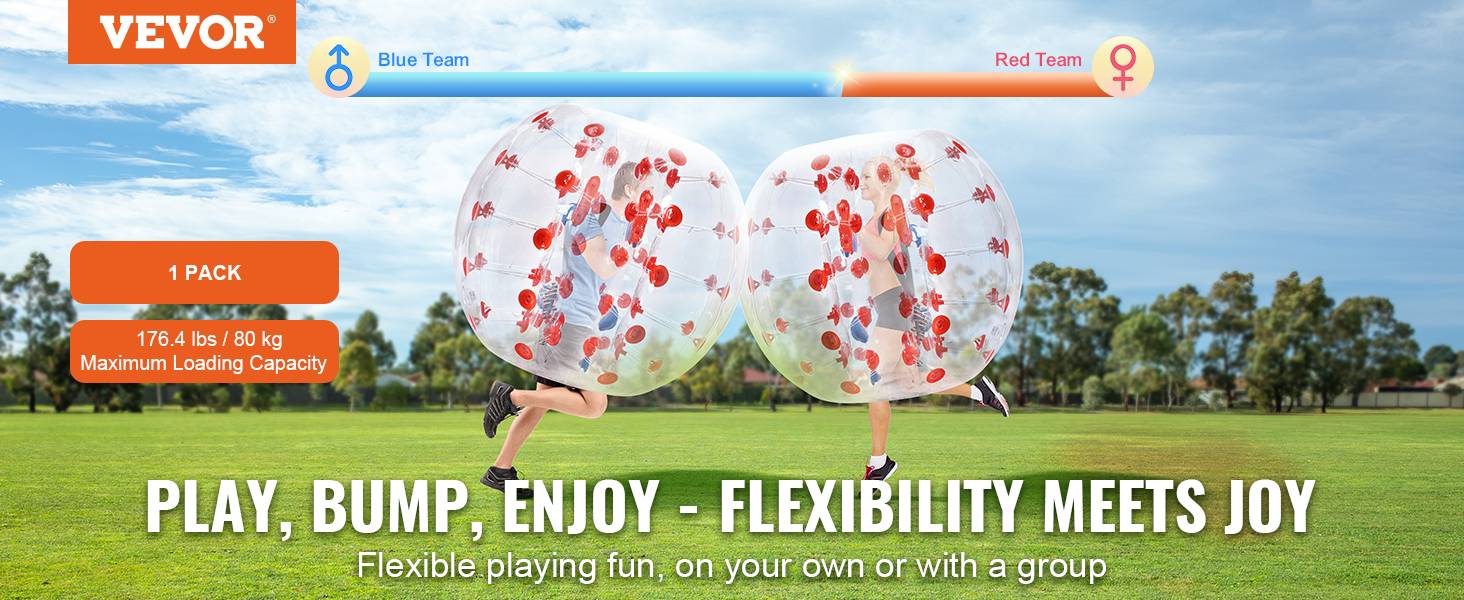 Vevor - VEVOR Bulle gonflable 1.2m pois rouge PVC 0.8mm, pour jeux en plein air adolescents/adultes. - Image 9