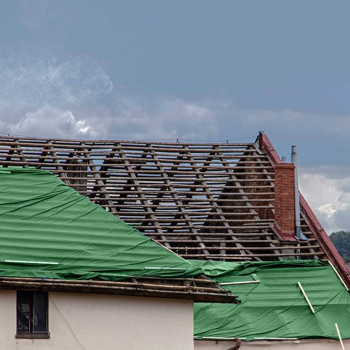 Bâche Toiture 8x12 m 250TO Verte et Marron - Haute Performance - Bâche d'étanchéité pour Couvreur et Charpentier TECPLAST - Imagen 2