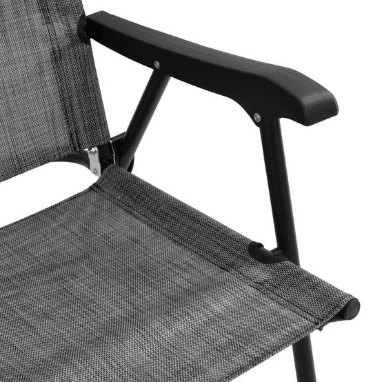 PANGIVO - Chaises de jardin pliables gris mélangé textilène et acier 57,5 x 61 x 100 cm - PANGIVO - Image 9