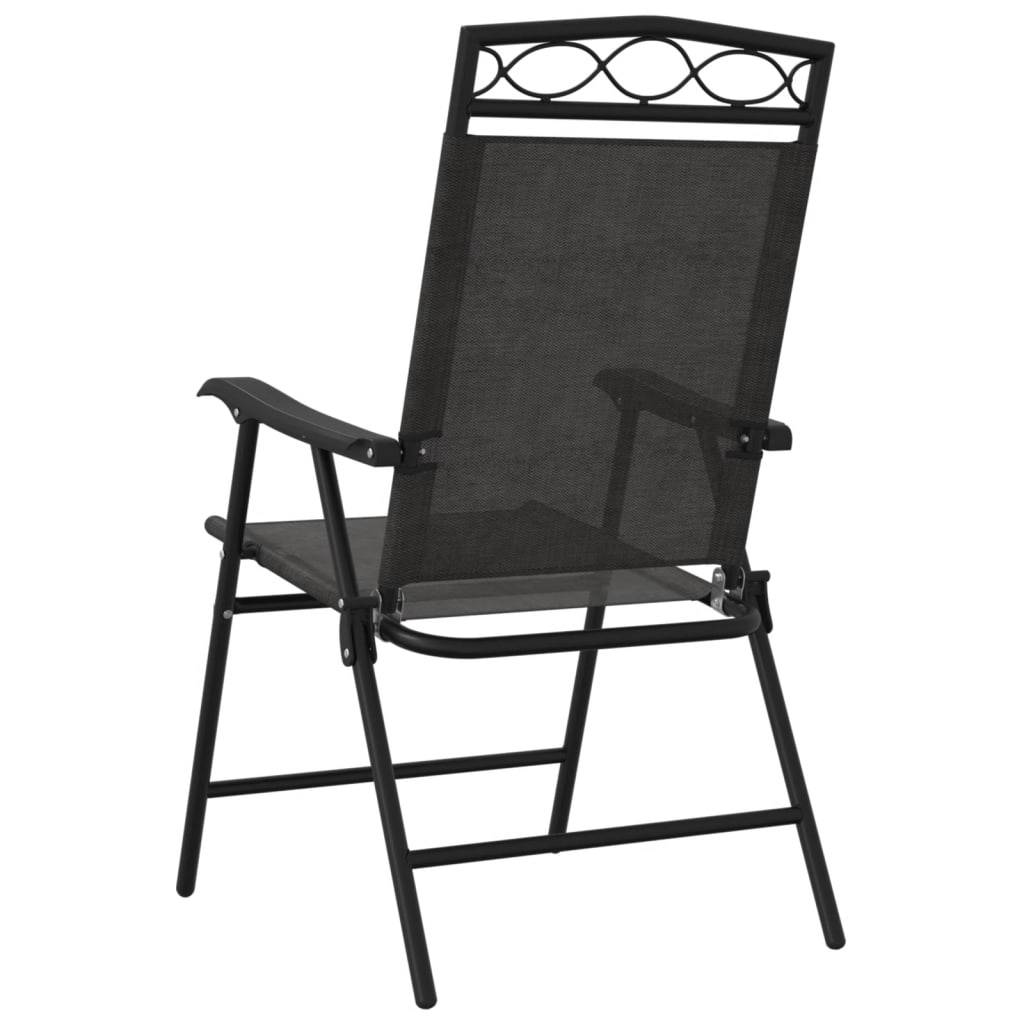 PANGIVO - Chaises de jardin pliables gris mélangé textilène et acier 57,5 x 61 x 100 cm - PANGIVO - Image 7