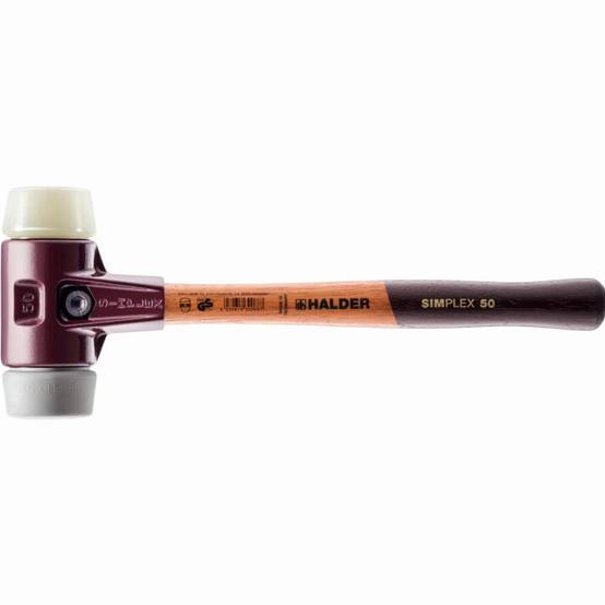 Maillet HALDER SIMPLEX TPE moyen / superplastique avec boîtier en fonte malléable et manche en bois - D=40 mm - 3038.040