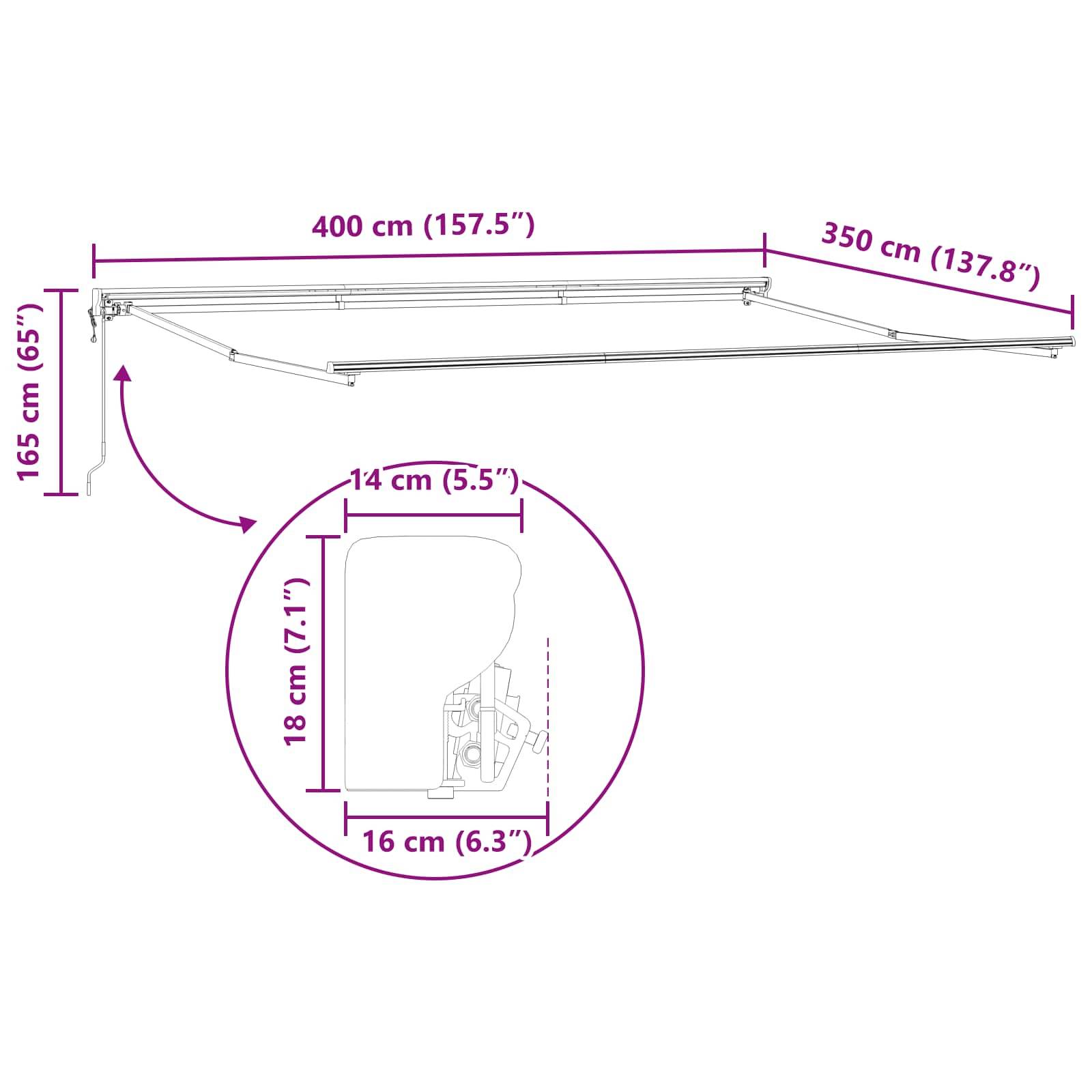 PANGIVO - Store rétractable électrique polyester Crème 4 × 3,5 cm - PANGIVO - Image 10