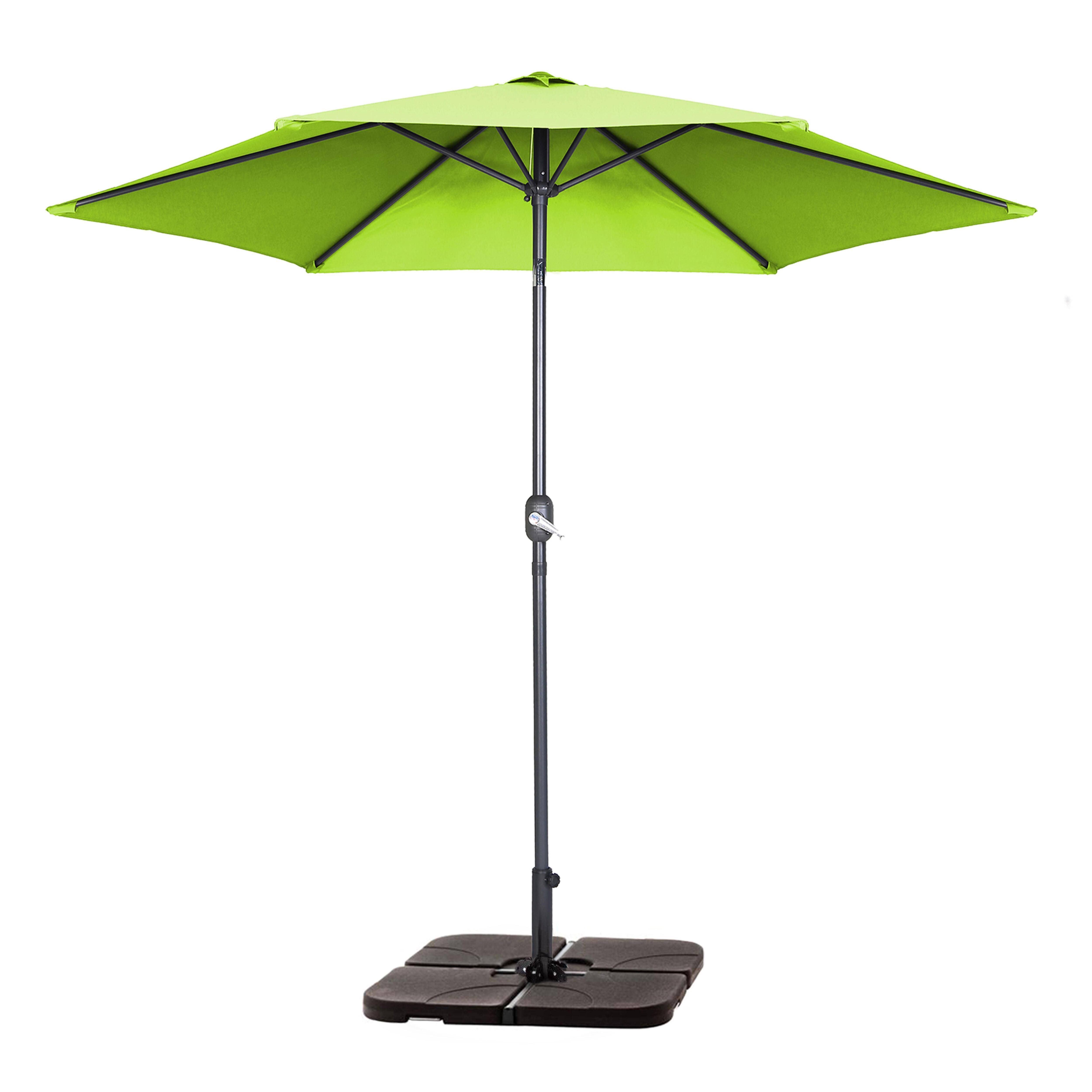 Oviala - Parasol droit inclinable 3m et 4 dalles à lester remplissables vert Matera - Oviala - Imagen 1