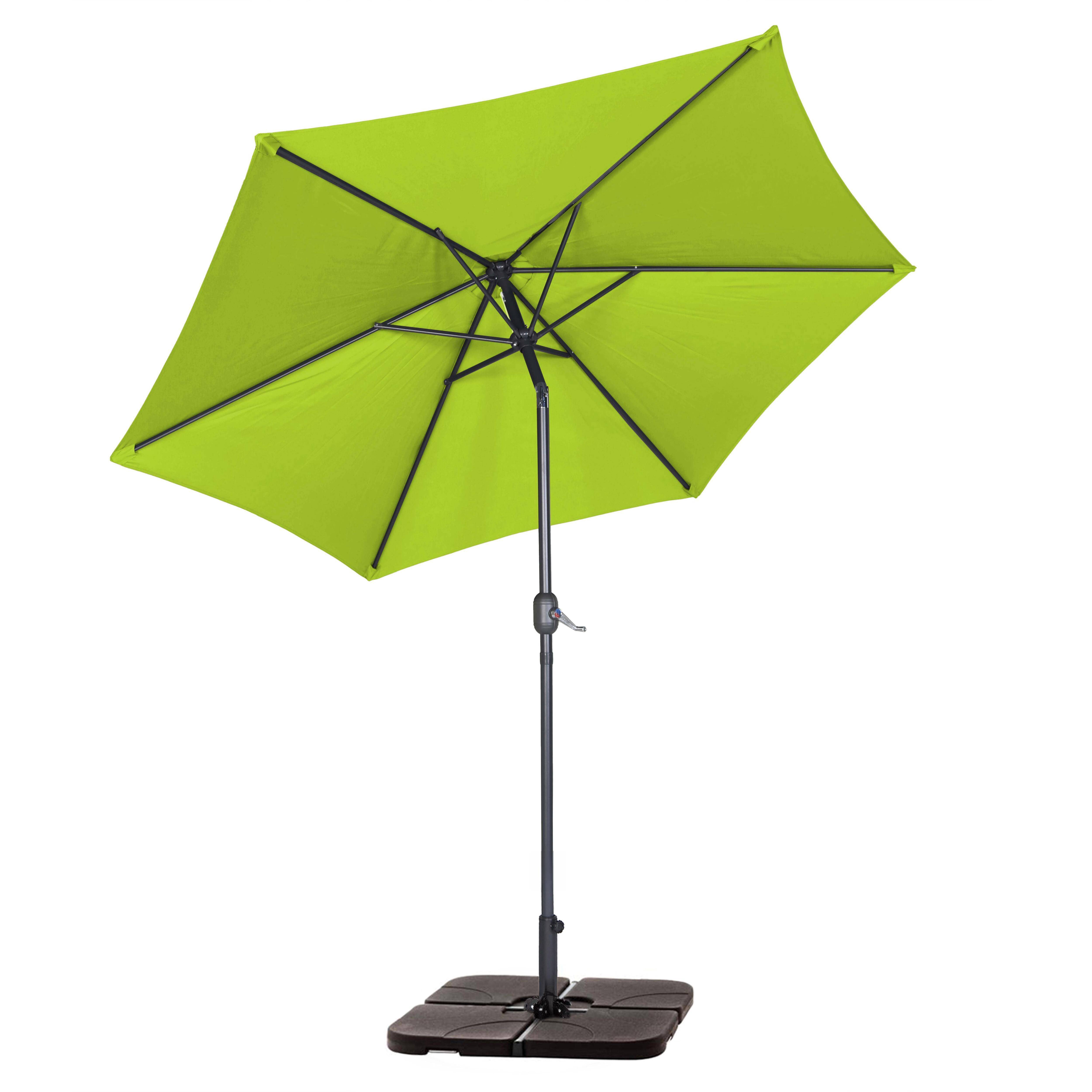 Oviala - Parasol droit inclinable 3m et 4 dalles à lester remplissables vert Matera - Oviala - Imagen 3