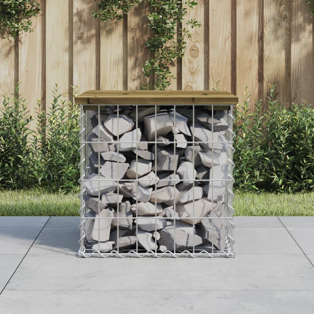 Maison Chic - Banc de jardin - Banc d'extérieur - Banquette design gabion 43x44x42 cm bois de pin imprégné - Imagen 2