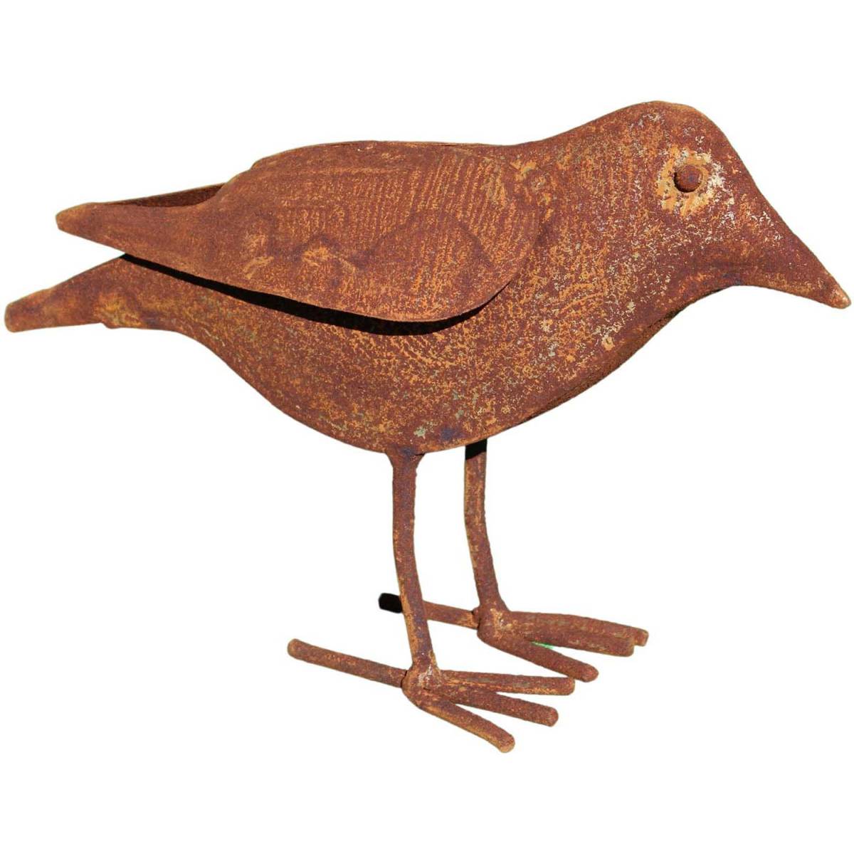 Hermes Trading - Oiseau décoratif en fer forgé rouillé - Imagen 1