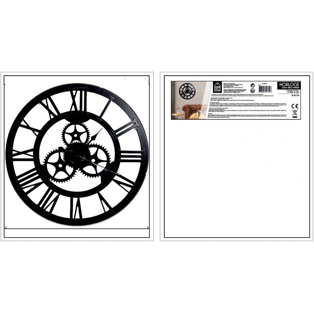 The Home Deco Factory - Horloge avec engrenage 70 cm - Imagen 3