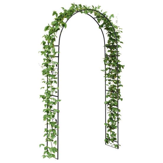 Arche de jardin Métal Noir Motifs Floraux Élégants pour Rosiers et Vignes 115cm - ComfortXL Outdoor Living - Image 3